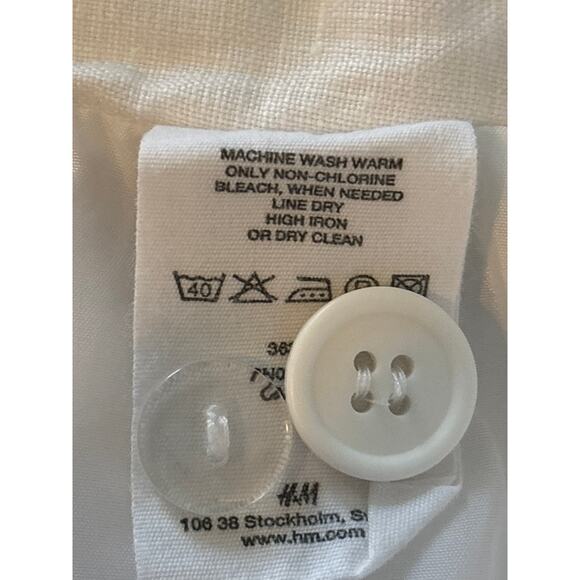 H&M Women's Size 16 Plain White Linen Side Zip Casual Summer Beach A Line Skirt - Picture 4 of 11